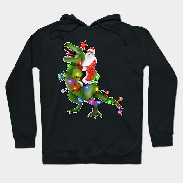 Happy holidays Santa on trex Hoodie by Meakm